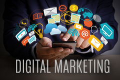 digital-marketing image depicting various forms of digital marketing