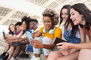 photo of Gen Z people with smartphones