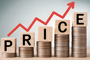 graphic indicating rising prices