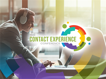 CEC-Guy-with-headphones image of Contact Experience Conference logo with male operator